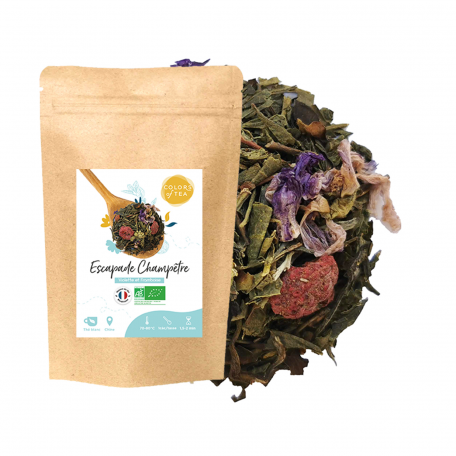 Mélange de thé blanc et vert floral - Violette et framboise