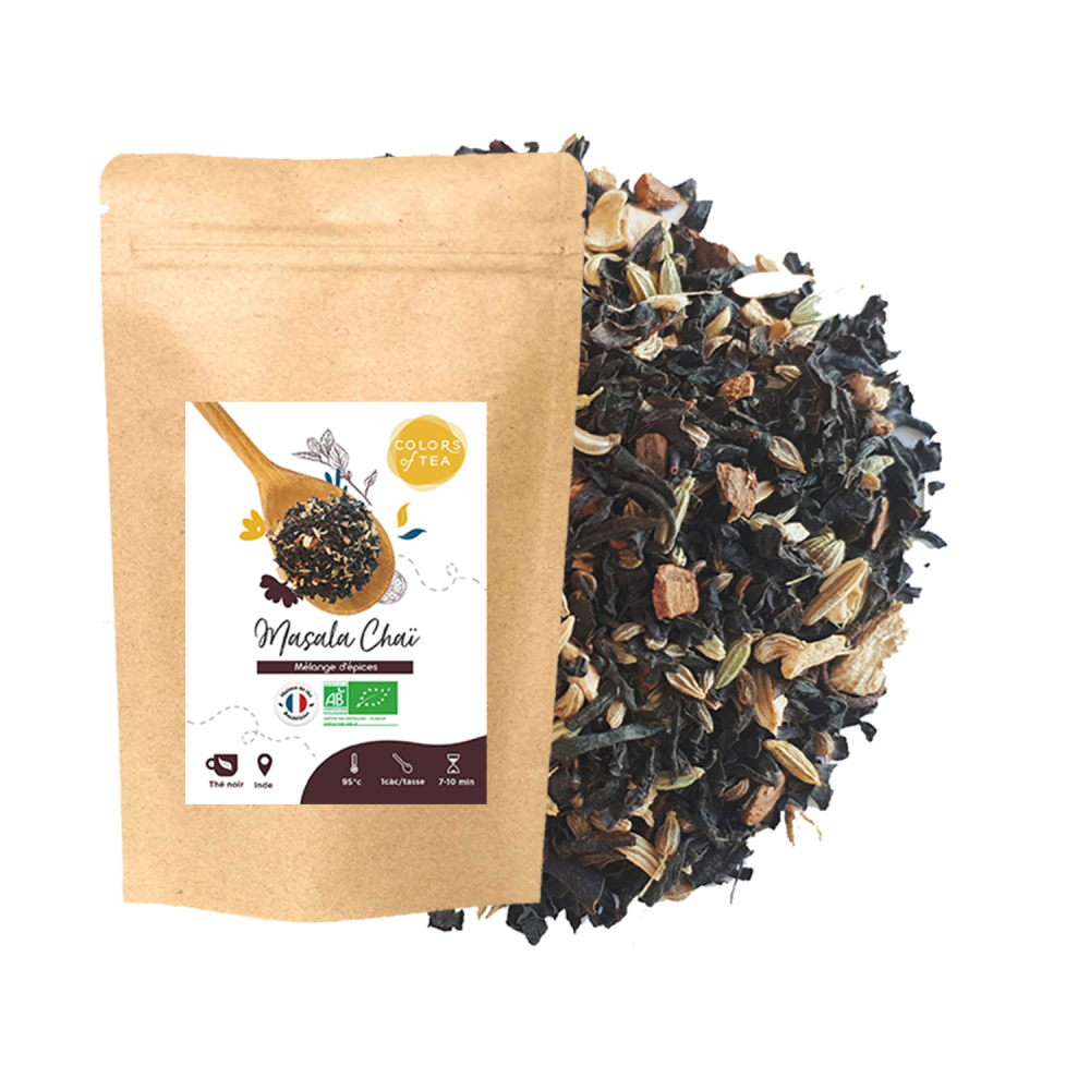 thé noir assam et mélange d'épices bio colors of tea