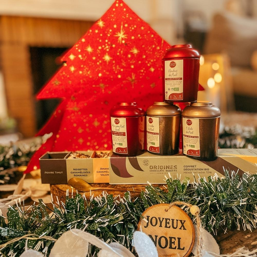 COFFRET SAPIN CHOCOLA'THÉ Idées cadeaux de Noël Édition limitée de Noël, Thé et chocolat Colors of Tea