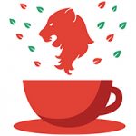 Tasse rouge tête de lion colors of tea