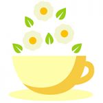 tasse jaune pale fleurs feuilles colors of tea