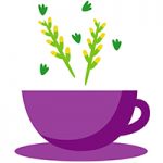 tasse violette branche lavande colors of tea