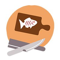 saumon poisson et couteau