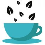 tasse bleu clair feuilles noires colors of tea tasse bleu clair feuilles noires colors of tea