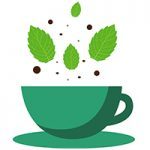 tasse vert foncé feuilles bulles colors of tea tasse vert foncé feuilles bulles colors of tea