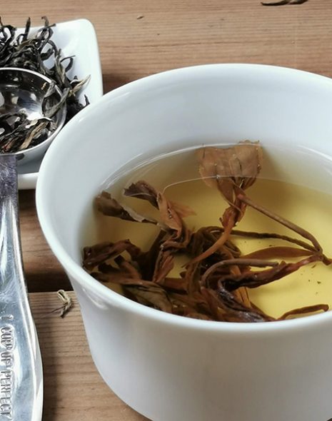 thé jaune dans coupelle et feuilles de thé jaune avec cuillère à thé colors of tea